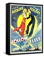 Follow The Fleet, Ginger Rogers, Fred Astaire on window card, 1936-null-Framed Stretched Canvas