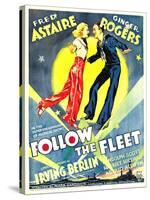 Follow The Fleet, Ginger Rogers, Fred Astaire on window card, 1936-null-Stretched Canvas