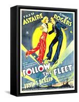 Follow The Fleet, Ginger Rogers, Fred Astaire on window card, 1936-null-Framed Stretched Canvas