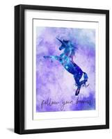 Follow your Dreams Unicorn Purple-Kimberly Allen-Framed Art Print
