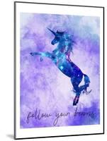 Follow your Dreams Unicorn Purple-Kimberly Allen-Mounted Art Print