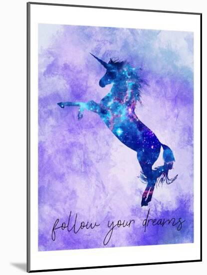 Follow your Dreams Unicorn Purple-Kimberly Allen-Mounted Art Print