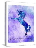 Follow your Dreams Unicorn Purple-Kimberly Allen-Stretched Canvas