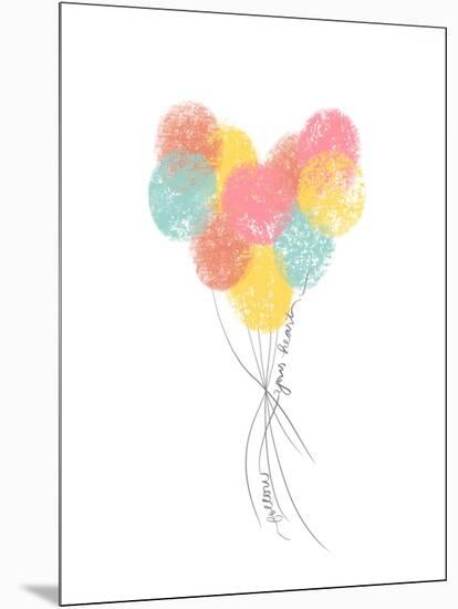 Follow Your Heart Balloons-Anna Quach-Mounted Art Print