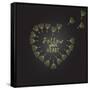 Follow Your Heart Inspiration Quote Gold Heart Dandelion Seeds-ZenFruitGraphics-Framed Stretched Canvas