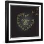 Follow Your Heart Inspiration Quote Gold Heart Dandelion Seeds-ZenFruitGraphics-Framed Art Print