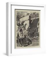 Following the Gentle Craft, at the Pont De Neuilly, Paris-Godefroy Durand-Framed Giclee Print