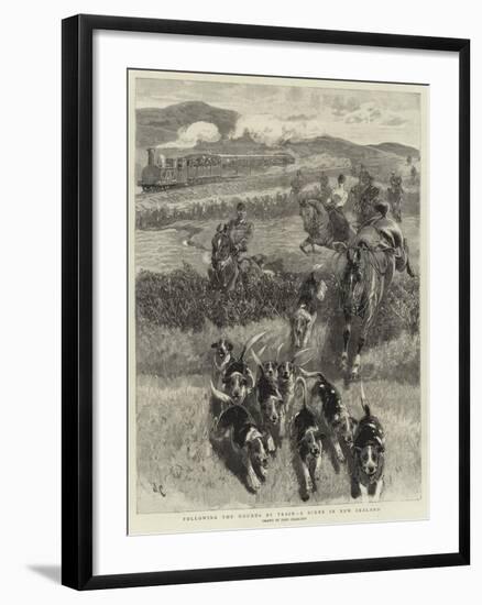 Following the Hounds by Train, a Scene in New Zealand-John Charlton-Framed Giclee Print