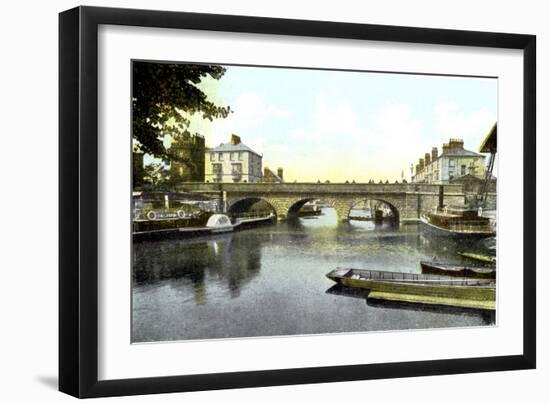 Folly Bridge, Oxford, 20th Century-null-Framed Giclee Print