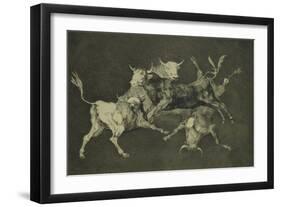 Folly of the Bulls, from the Follies Series, circa 1815-24-Francisco de Goya-Framed Giclee Print