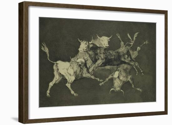 Folly of the Bulls, from the Follies Series, circa 1815-24-Francisco de Goya-Framed Giclee Print