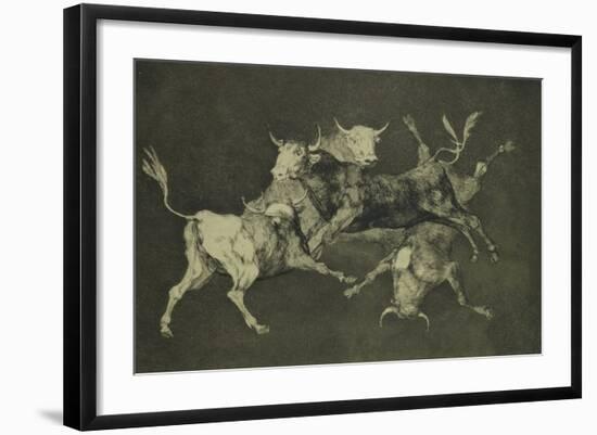 Folly of the Bulls, from the Follies Series, circa 1815-24-Francisco de Goya-Framed Giclee Print