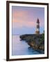 Folly Point Lighthouse Illuminted at Dusk, Port Antonio, Portland Parish, Jamaica, Caribbean-Doug Pearson-Framed Photographic Print