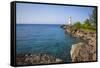 Folly Point Lighthouse, Port Antonio, Jamaica, West Indies, Caribbean, Central America-Doug Pearson-Framed Stretched Canvas