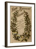 Fond Birthday Wishes with Ivy and Pansies-null-Framed Art Print