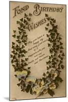 Fond Birthday Wishes with Ivy and Pansies-null-Mounted Art Print
