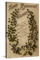 Fond Birthday Wishes with Ivy and Pansies-null-Stretched Canvas