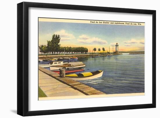 Fond du Lac Harbor and Lighthouse, Wisconsin-null-Framed Art Print