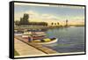 Fond du Lac Harbor and Lighthouse, Wisconsin-null-Framed Stretched Canvas