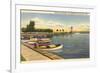 Fond du Lac Harbor and Lighthouse, Wisconsin-null-Framed Premium Giclee Print