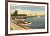 Fond du Lac Harbor and Lighthouse, Wisconsin-null-Framed Premium Giclee Print