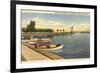 Fond du Lac Harbor and Lighthouse, Wisconsin-null-Framed Premium Giclee Print