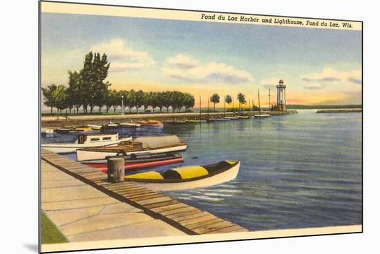 Fond du Lac Harbor and Lighthouse, Wisconsin-null-Mounted Premium Giclee Print
