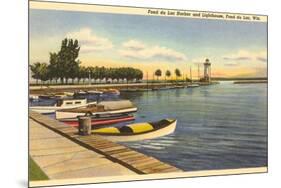 Fond du Lac Harbor and Lighthouse, Wisconsin-null-Mounted Premium Giclee Print