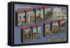 Fond du Lac, Wisconsin - Large Letter Scenes-Lantern Press-Framed Stretched Canvas