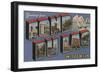 Fond du Lac, Wisconsin - Large Letter Scenes-Lantern Press-Framed Art Print