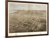 Fond du Lac, Wisconsin - Panoramic Map-Lantern Press-Framed Art Print