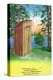 Fond Memories of Camping, View of an Outhouse-Lantern Press-Stretched Canvas