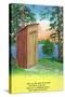 Fond Memories of Camping, View of an Outhouse-Lantern Press-Stretched Canvas
