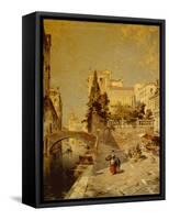 Fondamenta Zorzi, Campiello Santa Barbara, Venice-Franz Richard Unterberger-Framed Stretched Canvas