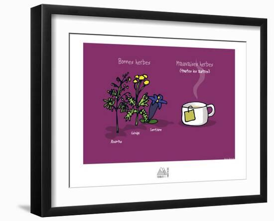 Fondus de montagne - Bonnes herbes de la montagne-Sylvain Bichicchi-Framed Art Print