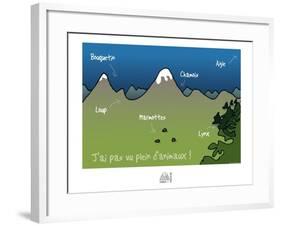 Fondus de montagne - Je n'ai pas vu plein d'animaux-Sylvain Bichicchi-Framed Art Print