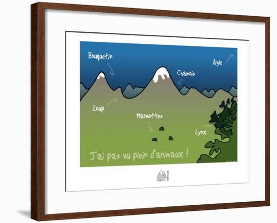 Fondus de montagne - Je n'ai pas vu plein d'animaux-Sylvain Bichicchi-Framed Art Print