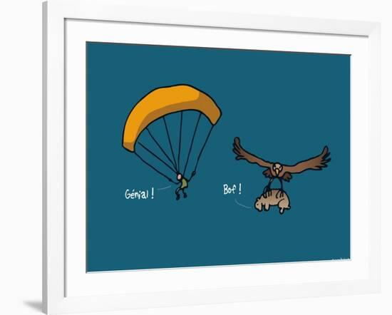 Fondus de montagne - Parapente-Sylvain Bichicchi-Framed Art Print