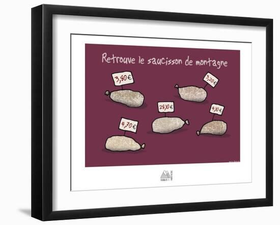 Fondus de montagne - Saucissons de montagne-Sylvain Bichicchi-Framed Art Print