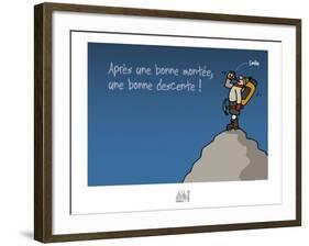 Fondus de montagne - Une bonne descente-Sylvain Bichicchi-Framed Art Print