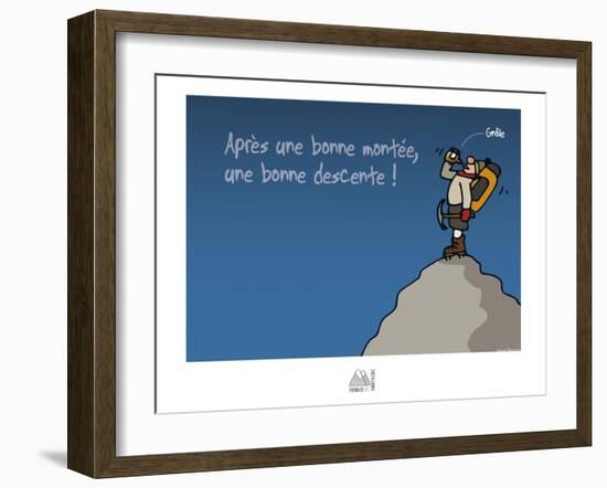 Fondus de montagne - Une bonne descente-Sylvain Bichicchi-Framed Art Print