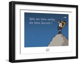 Fondus de montagne - Une bonne descente-Sylvain Bichicchi-Framed Art Print