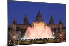 Font Magica (Magic Fountain) at Palau Nacional (Museu Nacional d'Art de Catalunya), Montjuic, Barce-Markus Lange-Mounted Photographic Print