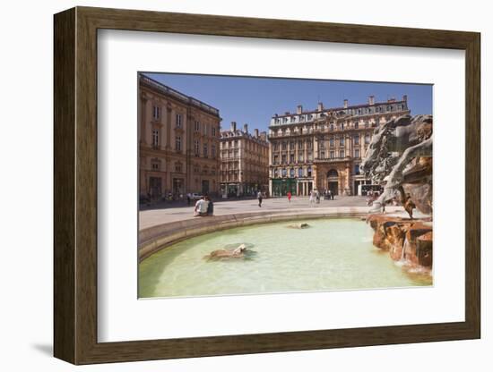 Fontaine Bartholdi in Place Des Terreaux, Lyon, Rhone, Rhone-Alpes, France, Europe-Julian Elliott-Framed Photographic Print