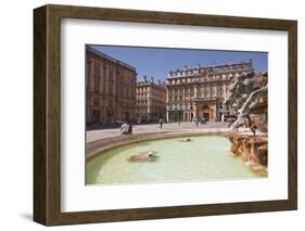 Fontaine Bartholdi in Place Des Terreaux, Lyon, Rhone, Rhone-Alpes, France, Europe-Julian Elliott-Framed Photographic Print