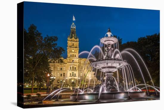 Fontaine de Tourny, Quebec City, Province of Quebec, Canada, North America-Michael Snell-Stretched Canvas