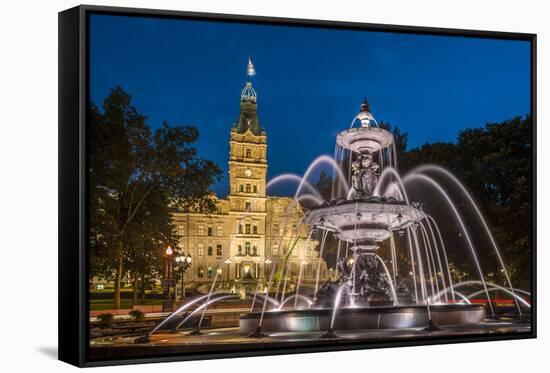 Fontaine de Tourny, Quebec City, Province of Quebec, Canada, North America-Michael Snell-Framed Stretched Canvas