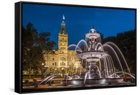 Fontaine de Tourny, Quebec City, Province of Quebec, Canada, North America-Michael Snell-Framed Stretched Canvas