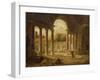 Fontaine sous un portique-Hubert Robert-Framed Giclee Print