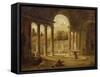 Fontaine sous un portique-Hubert Robert-Framed Stretched Canvas